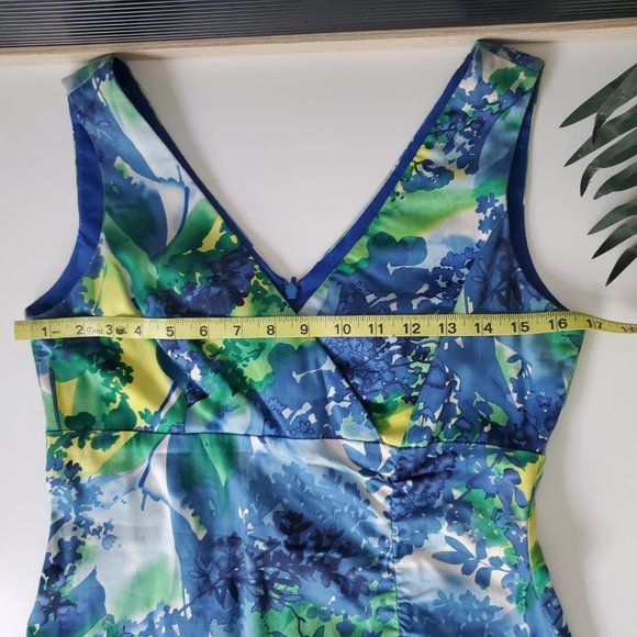 Donna Ricco NY I Sleeveless V Neck Sheath Summer Dress Teale/Floral Size… - Picture 8 of 15